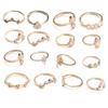 Imitation Opal Diamond Joint Ring 16-Piece Crown Droplet Retro Style Set Ring