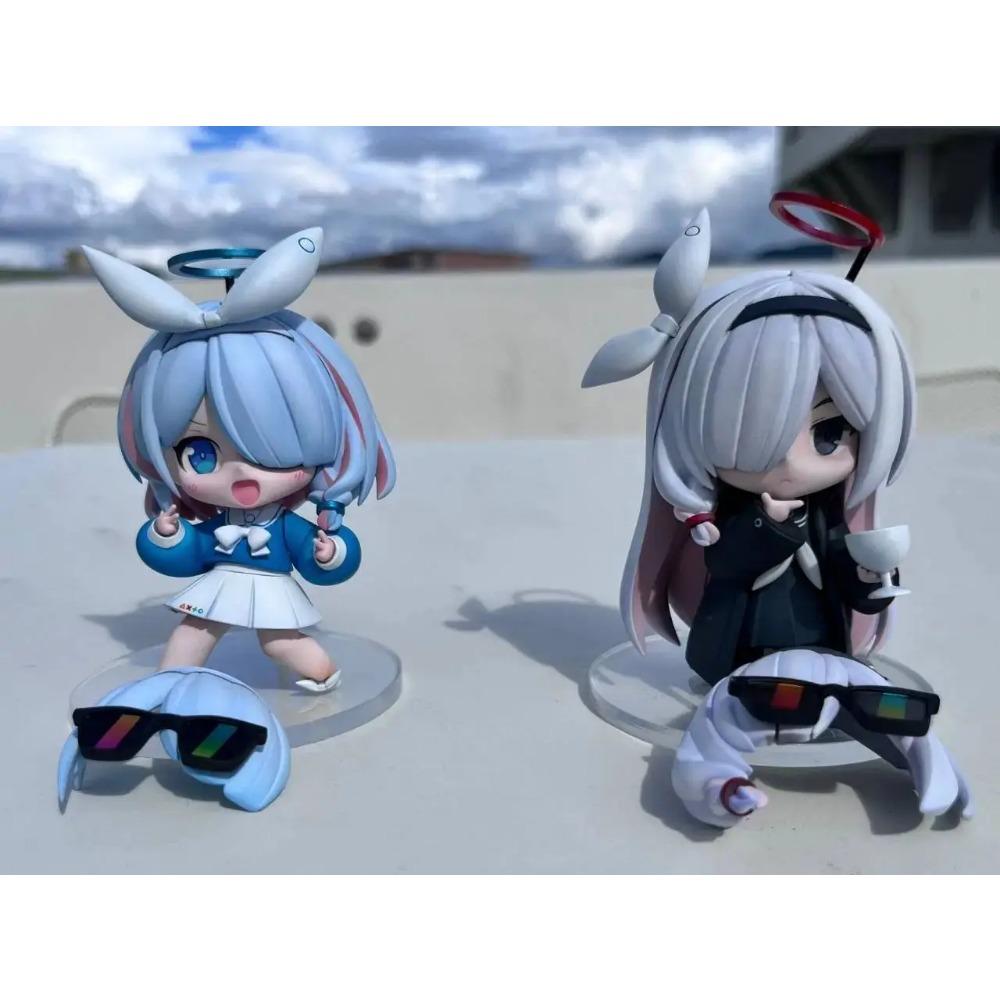 Blue Archive The Animation Q-version Figure A.R.O.N.A Wear Sunglasses Anime Periphery Toys Car Decoration Model Christmas Gifts
