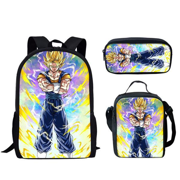 Dragon Ball Backpack Set With Large Capacity Nylon School Bag And Pencil Case For Students
