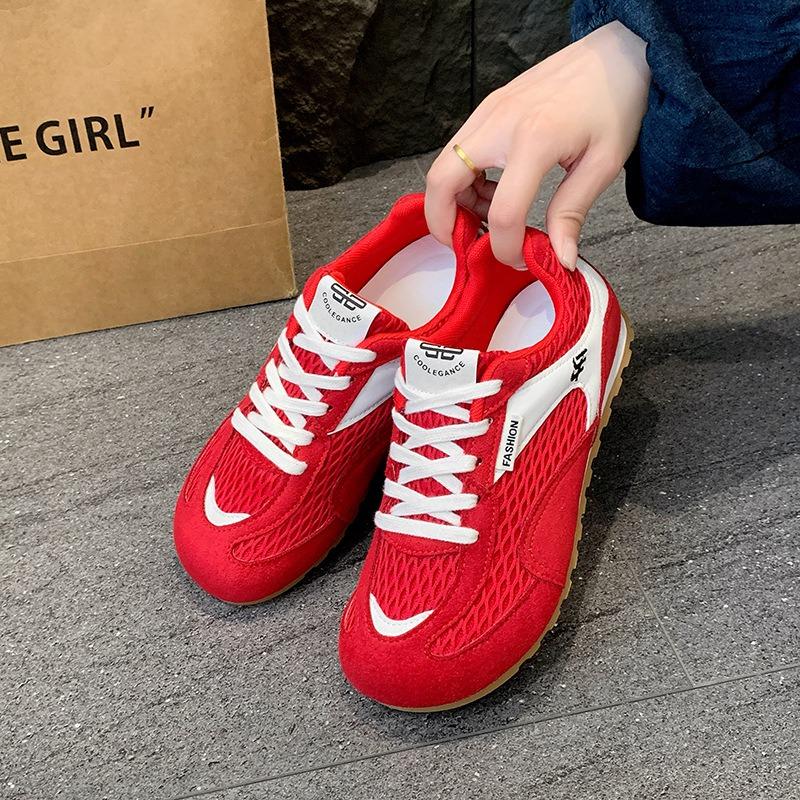 Retro vielseitige Sport-Damenschuhe, neue atmungsaktive Freizeitschuhe für den Sommer, Mesh-Flachboden