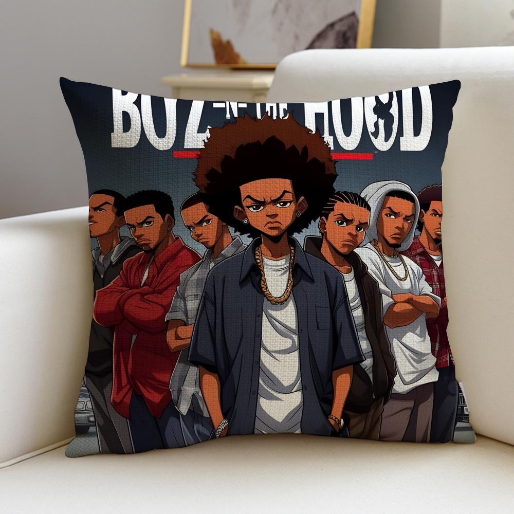 Sharp TThe BoondocksS Cushion Cover Breathable and skinfriendly linen pillowcase square removable and washable cushion