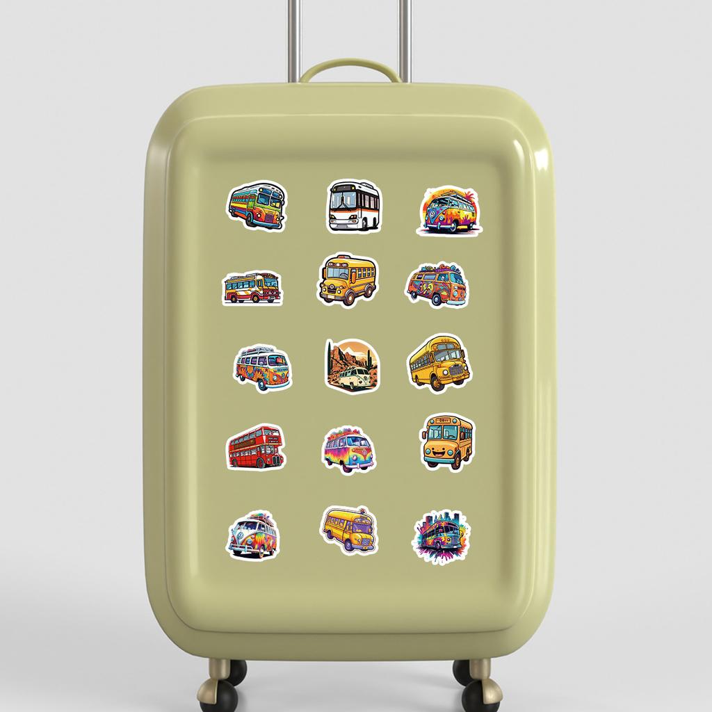 100 Cute Style Colorful Bus Graffiti Stickers Children's Stickers Water Cup Computer Waterproof Decorative Stickers