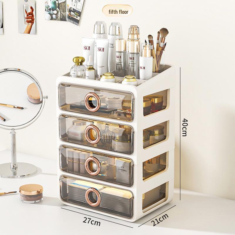 

Пылезащитный прозрачный акриловый ящик для хранения косметики - большой емкости настольный органайзер для средств по уходу за кожей