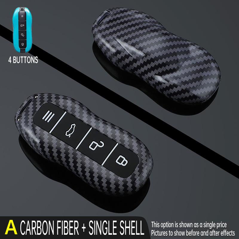 

New Car Key Case Remote Control Fob Shell Cover for Xiaomi SU7 Key Cover Carbon Fiber Material Car Accessories