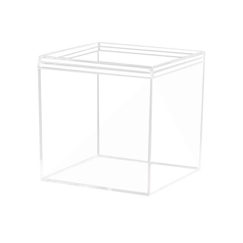 Transparent Square Acrylic Storage Box for Figures - Dustproof Food-grade Plastic, PS Wedding Candy Box with Lid