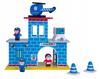 Wooden Police Station, 2 Floors - Helicopter, 3 Figures, ECO Set