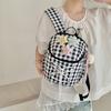 Women's Plaid Mini Backpack Junior High School Student Schoolbag Lightweight Backpack