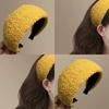 Solid Color Warm Lamb Plush Headband Autumn and Winter Simple Wide Headband for Washing Face and Going Out Non-slip Retro