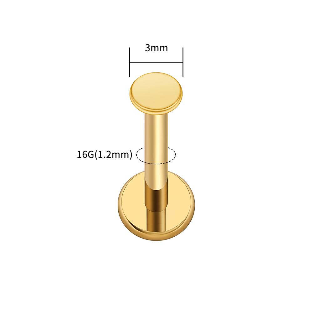 Right Grand ASTM F136 Titanium Circle Dot Flat Disc Stud Earring 16G Round Disc Cartilage Helix Tragus Earlobe Nose Stud Jewelry