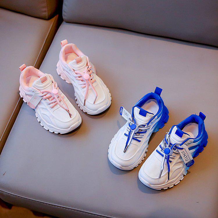 Girls' Summer 2025 White Mesh Breathable Sports Shoes
