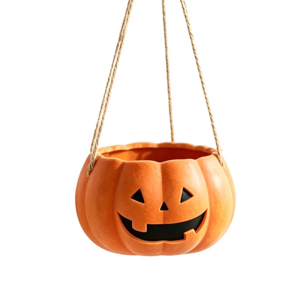 Halloween Pumpkin Planter Pot for Outdoor Garden Fall Decoration – Faux Pumpkin Prop for Yard Display