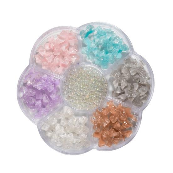 1 Cutie Fundițe Nail Art Pastă Tridimensională Ușor DIY Fundiță Rășină Perlă Faux Amestecat Floare de Prun