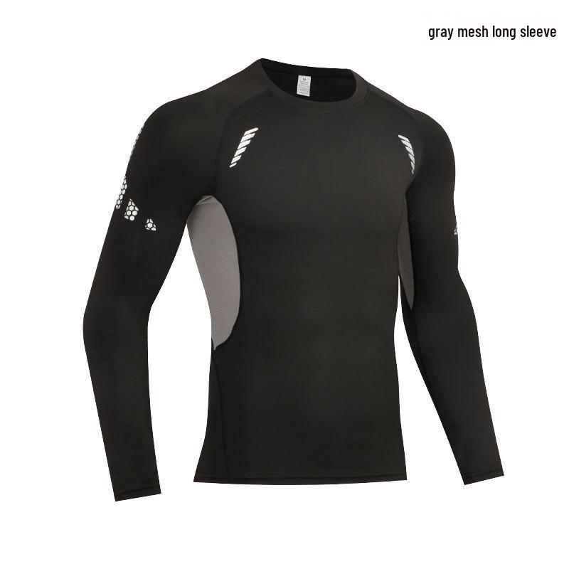 Men's Quick-Dry Long Sleeve Sports Shirt: Basketball, Running, Cycling, Fitness Wear, High Elastic & Breathable.