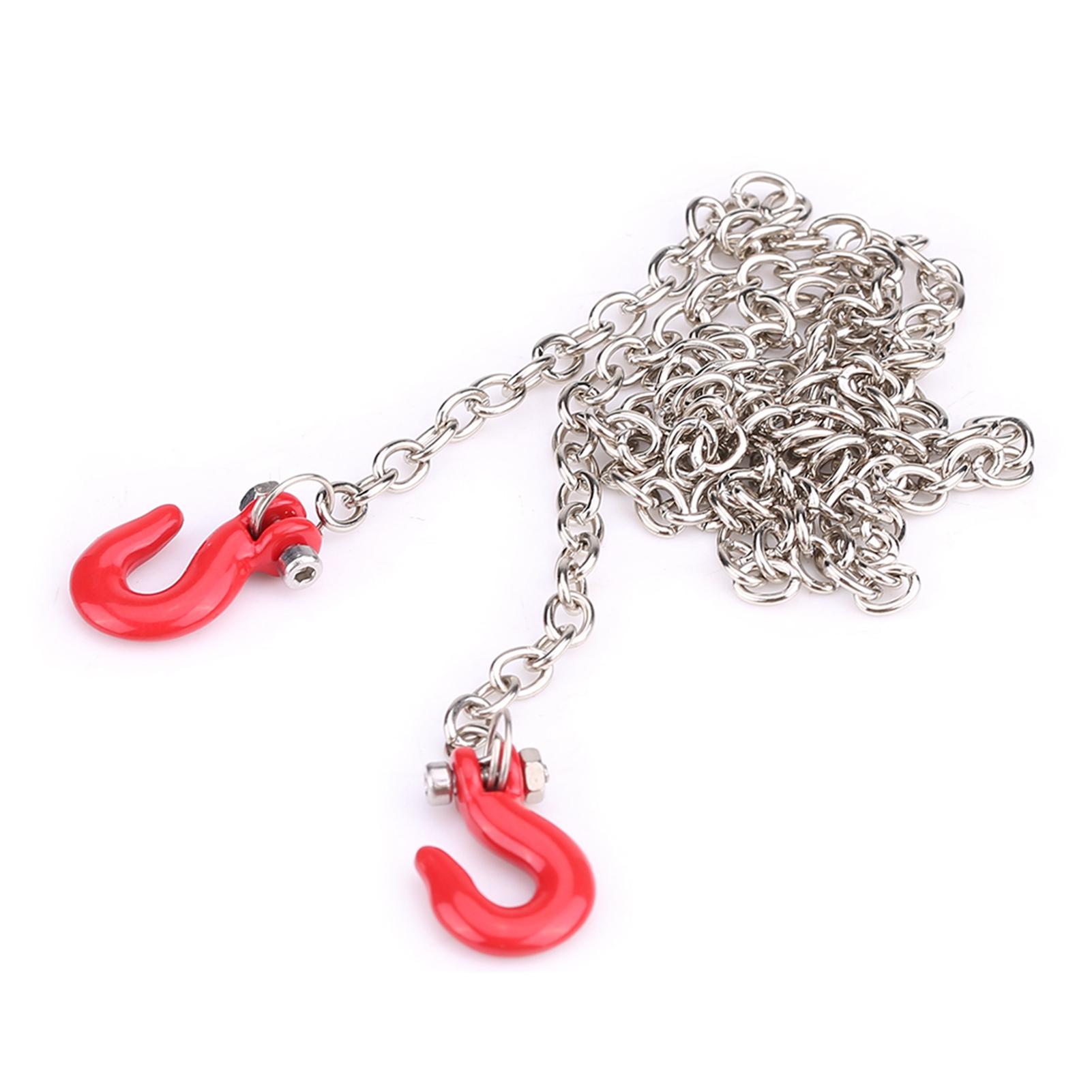 

Metal RC Trailer Tow Hooks Accessories With Chain For SCX10 D90 1:10 RC Crawler Climbing Car