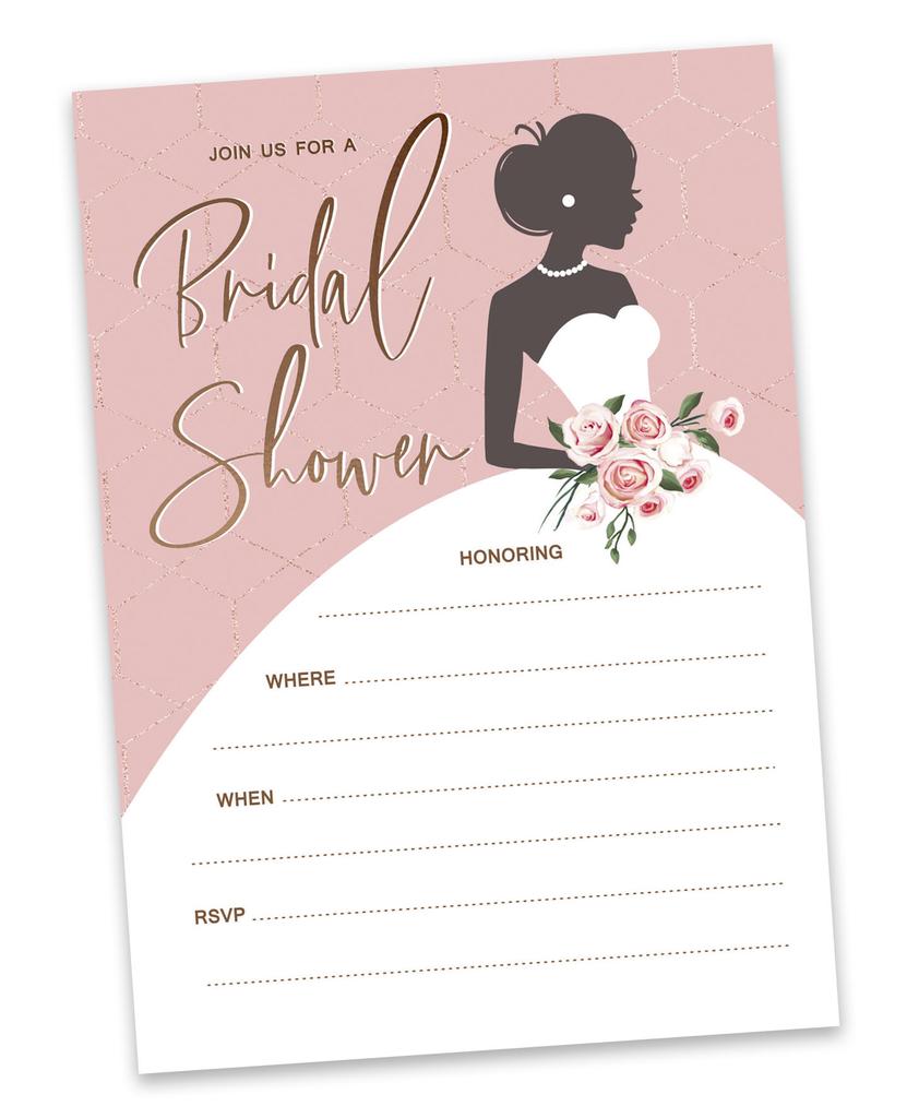 Inkdotpot 30A FloralA Fill-In Stil Braut Dusche Einladungen Hochzeit Blank