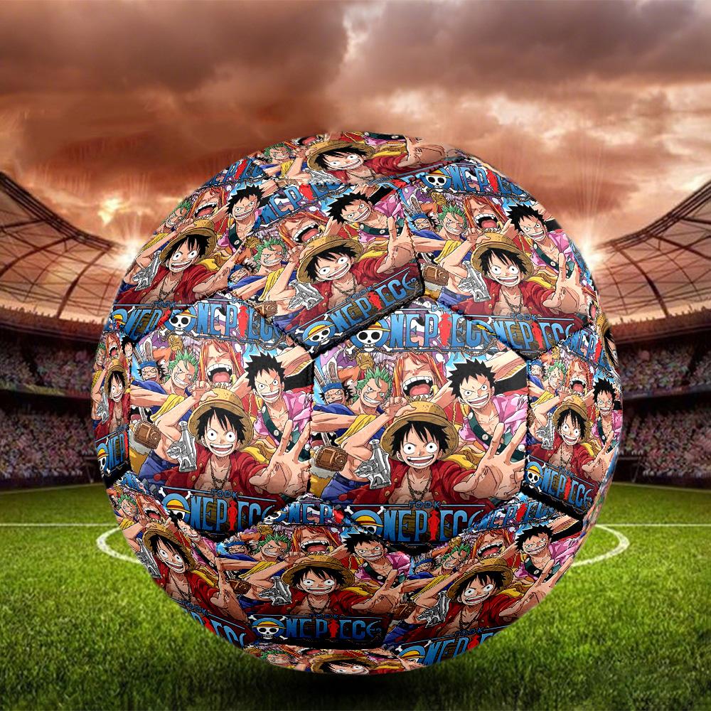One Piece Print Size 5 Soccer Ball, Standard Match Football for Sports Game and Team Practice, Ideal Gift for Soccer Fans