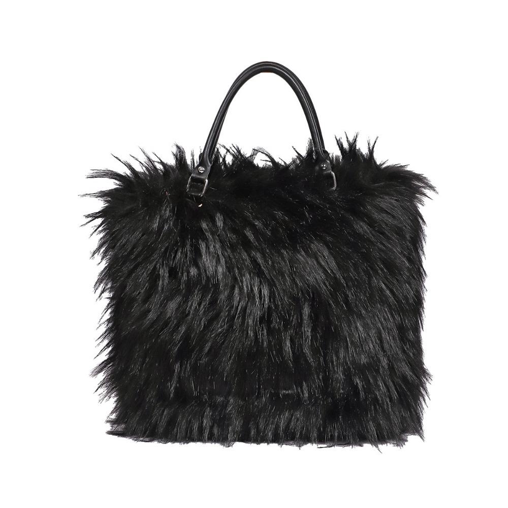 Popular Imitation Fur Plush Women's Handbags Soft Portable Ladies Tote Bag Light Luxury Niche Simple Versatile One Shoulder Bag for Mother's Day Gifts