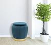 Storage Stool Paris Teal Gold Cm Ø 43X43
