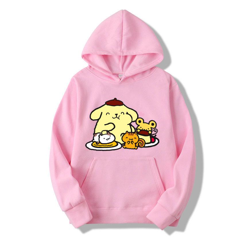 2025 new fashion Men's and women's hooded sweatshirts Purin cartoon fluffy sweater couple's yellow sportswear spring autumn