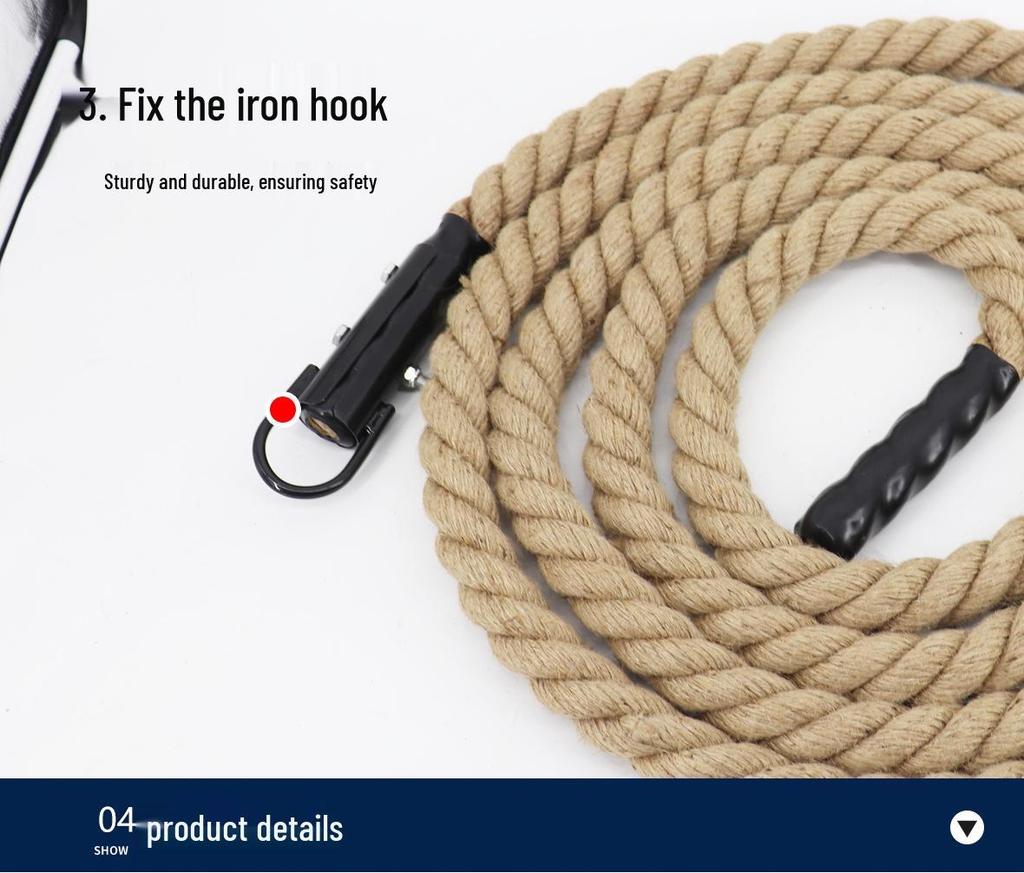 Gym & Outdoor Arm Strength Climbing and Battle Rope – Fitness, Tug of War, Swing, and Hemp Rope