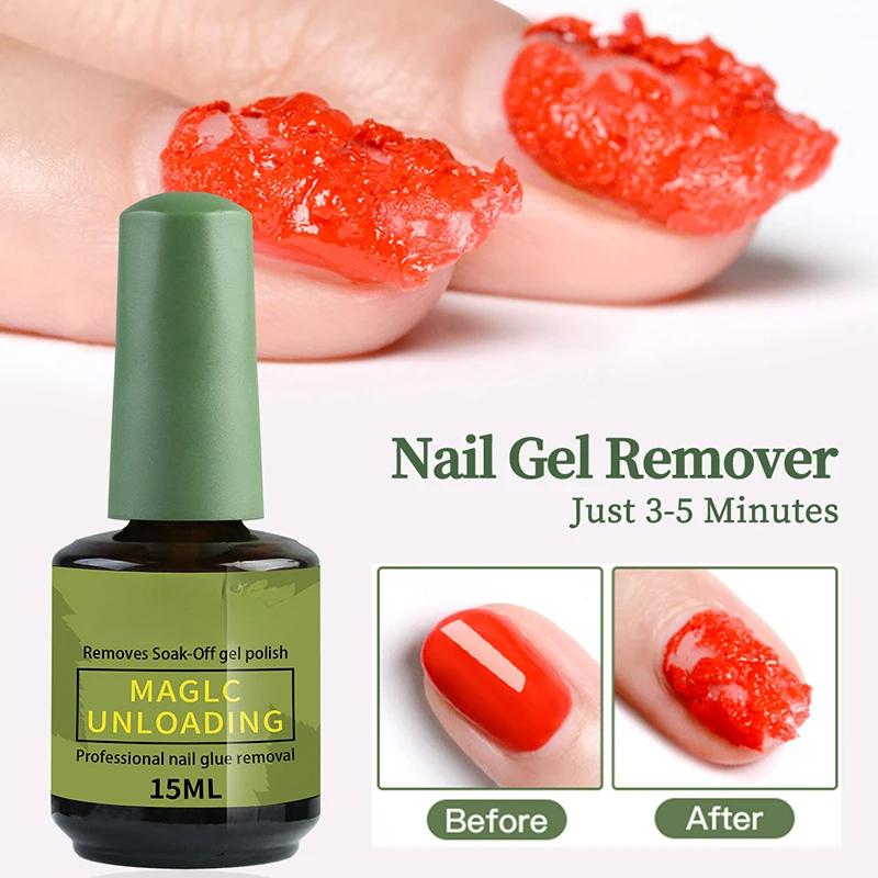 15ml Gel Nail Polish Remover For Nails 3-5 Minutes Easily Quickly Removes Semi Permanent Soak Off UV Gel Polish Burst Gel