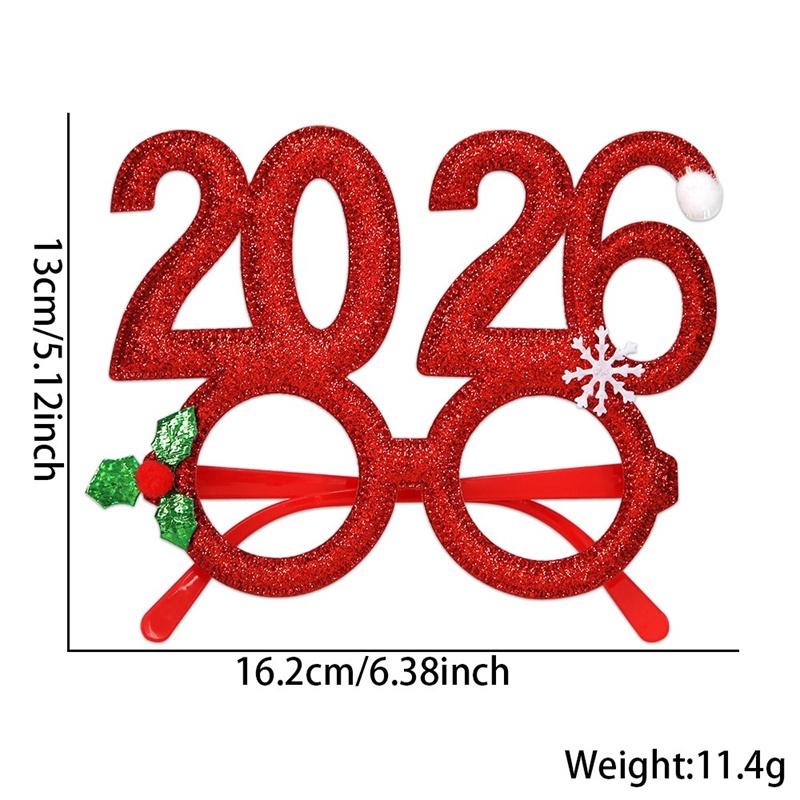 2026 Funny Eyeglasses Frames Party Decoration Christmas Theme New Year Photo Frame Creative Eye Wear for DIY Xmas Holiday Decor