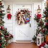 Christmas Wreath With Red Berries Bows Door Hanging Xmas Holiday Decor