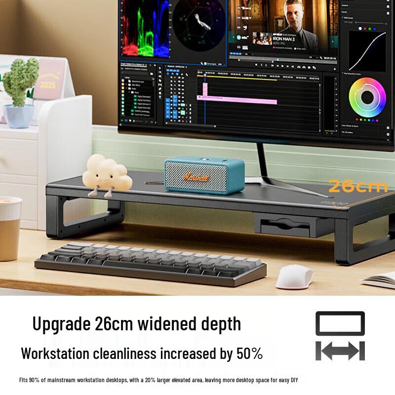 llano Multi-functional Monitor & Laptop Riser with Drawer
