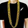 Plastic Big Chunky Chain Necklace 90s Hip Hop Gold Costume Necklace Photography Props Rapper Hip Hop Accessory Jewelry