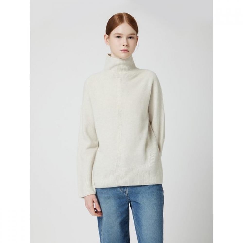 Cc Collect Cashmere Blend Turtleneck Pullover C254ksk131 MELANGE BEIGE (ME)/FREE
