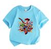 Kids Boys Girls Crew Neck Short Sleeve 100% Cotton T-Shirt, Funny Colorful Cartoon Adventure Character Print Casual Soft Tees for Children Daily Play