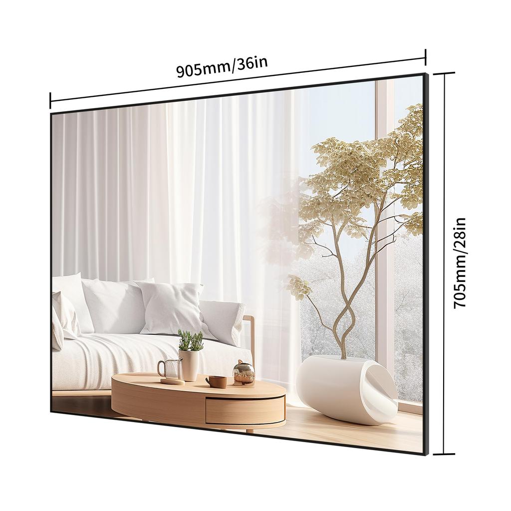 BEAUTME Black Bathroom Glass Suitable for Bedroom and Living Suspension X Wall-mounted Mirror, Mirror, High-grade Mirror, Bathroom, Room,