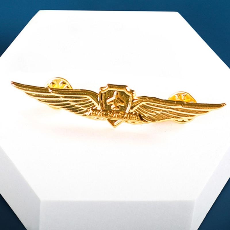 Pilot Badge Captain Chest Badge Aviation Wing Badge Metal Airlines Pin Pilot Badge Pin for Aviation Enthusiasts