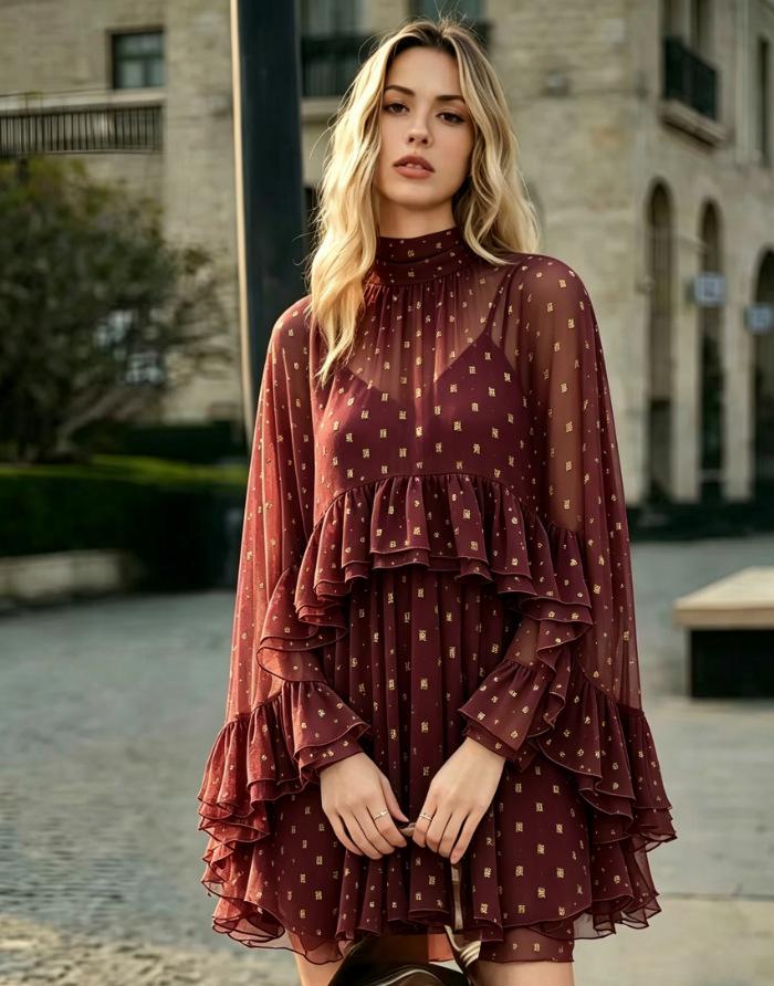 Elegant Spring/Summer Chiffon Dress & Camisole Two-Piece Set
