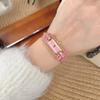 Ankola Red Belt Women'S Watch Macaron Long Oval Three-Dimensional Small Gold Bar Watch