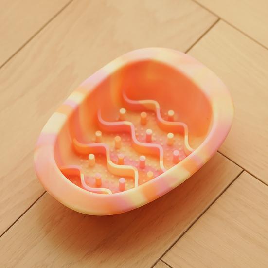 Interactive Cat Lick Mat Bowl Silicone Pet Slow Feeder Bowl Non Slip Anti-Gulping Food Dish for Large Medium Small Cats