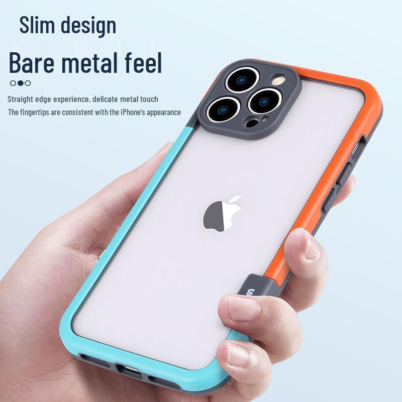 Custodia in Silicone per Apple 16 Pro Max con Cornice Color Block e Protezione Anti-urto per iPhone 16.