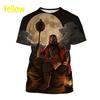 Indian Monkey God Hanuman 3D Printed T-Shirts Hindu Myth Figure Pattern Top Summer Round Neck Fashionable Casual Short Sleeved Men's T-shirts