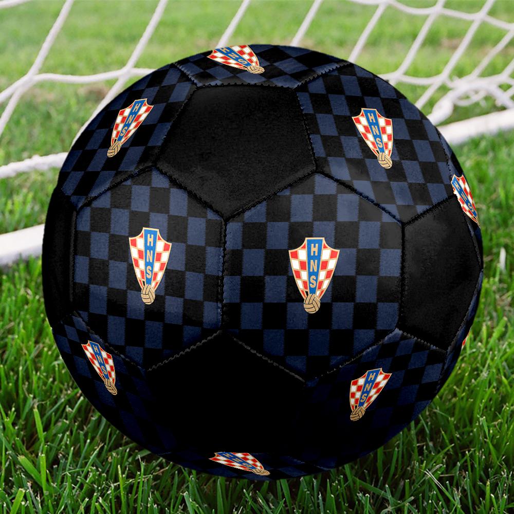 TAGLIA 5 Pallone da Calcio Federazione Calcistica Croata Colorato Per Tutte le Età Cucito a Macchina PVC Pronto per la Competizione Resistente Alta Rimbalzabilità