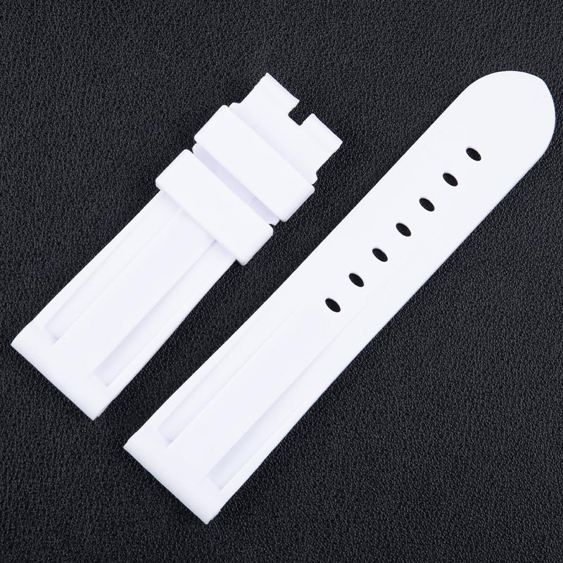 22/24/26mm Grün Blau Rot Braun Wasserdichtes Weiches Silikon Uhrenarmband Für Panerai Armband Für PAM441 111 Armband Mit Edelstahlstift