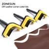 ZONESUN Kendin Yap Deri Köşe Kesici Kitleri Manuel Kemer Yuvarlak Kesim Zımba Kemer Yuvarlak Şekil Aletleri Köşe Yarıçapı 5/10/20mm Deri Yuvarlatma