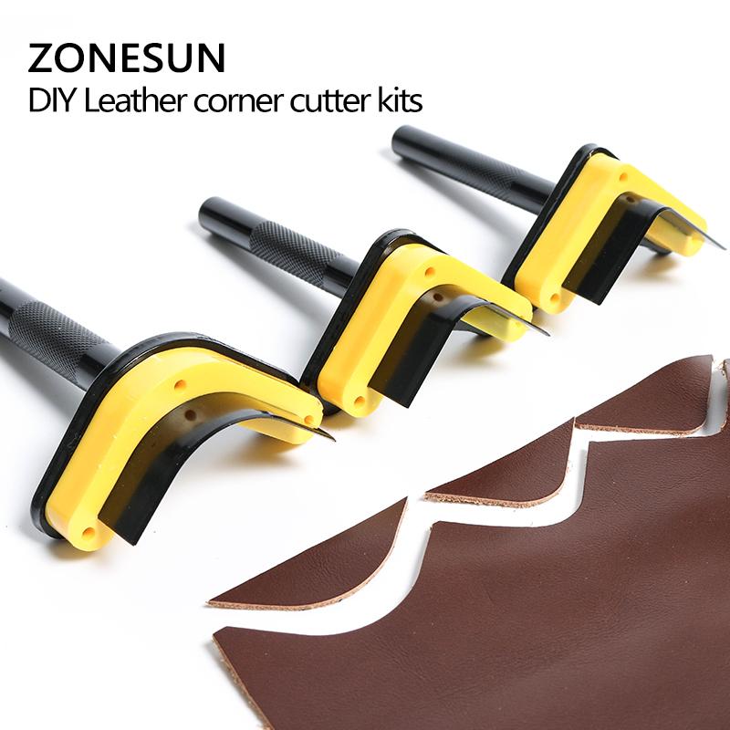 ZONESUN Kendin Yap Deri Köşe Kesici Kitleri Manuel Kemer Yuvarlak Kesim Zımba Kemer Yuvarlak Şekil Aletleri Köşe Yarıçapı 5/10/20mm Deri Yuvarlatma