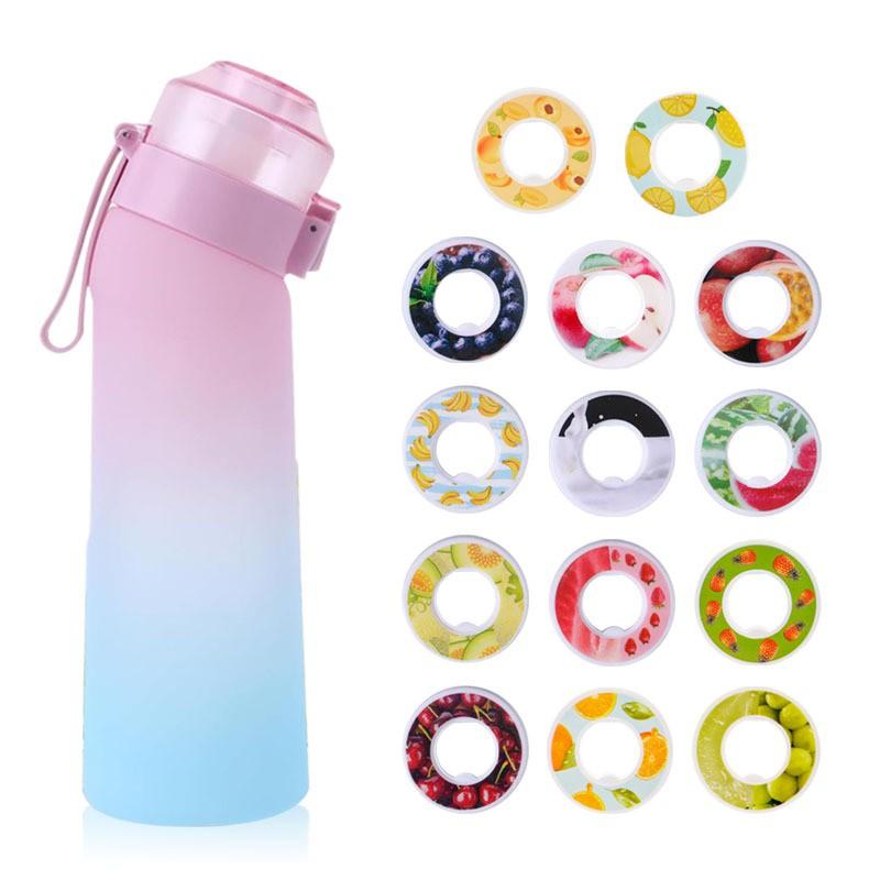 Tritan Water Bottle 650ml Leakproof Sports Cup With Straw Lid Carry Handle Gradient Design