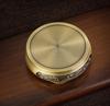 Round Brass Incense Burner: Lotus Base with Hundred Blessings Design, Small Chinese Retro Ornament