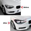 2Pcs Glossy Black Car Front Headlight Eyebrow Eyelid Cover for BMW 1 Series F20 F21 Standard Pre-facelift 2011-2014