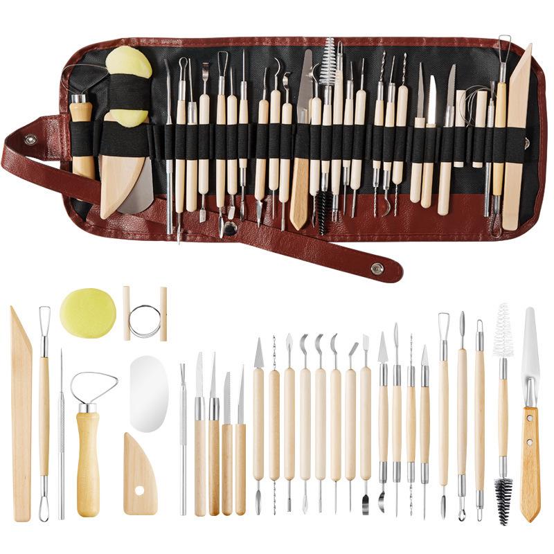 31-Piece Clay Sculpture and Pottery Art Tool Set