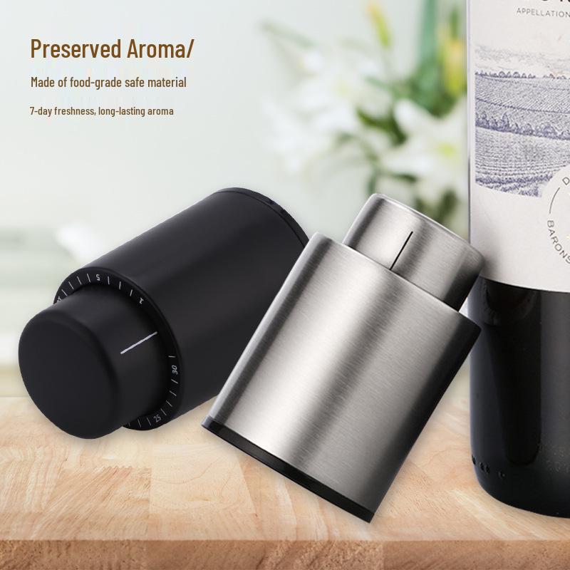 Vacuum Seal Wine Bottle Stopper with Freshness Scale for Home Use
