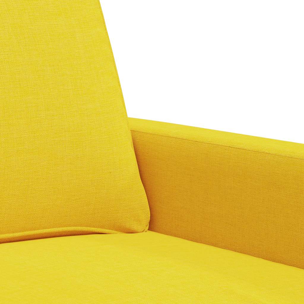 2 Seater Sofa Light Yellow 120 cm Fabric