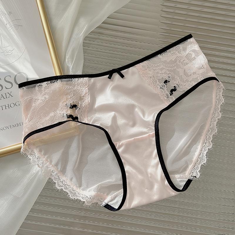 Ladies Court Pure Desire Style New Lace Sexy Bow Sweet and Comfortable Briefs Underwear