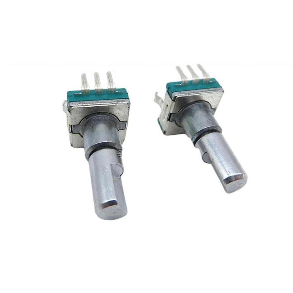 2PCS 360-Degree Pulse Potentiometer EC11 Encoder 30-Bit Range 15 Pulse Code Switch 18MM Handle Length